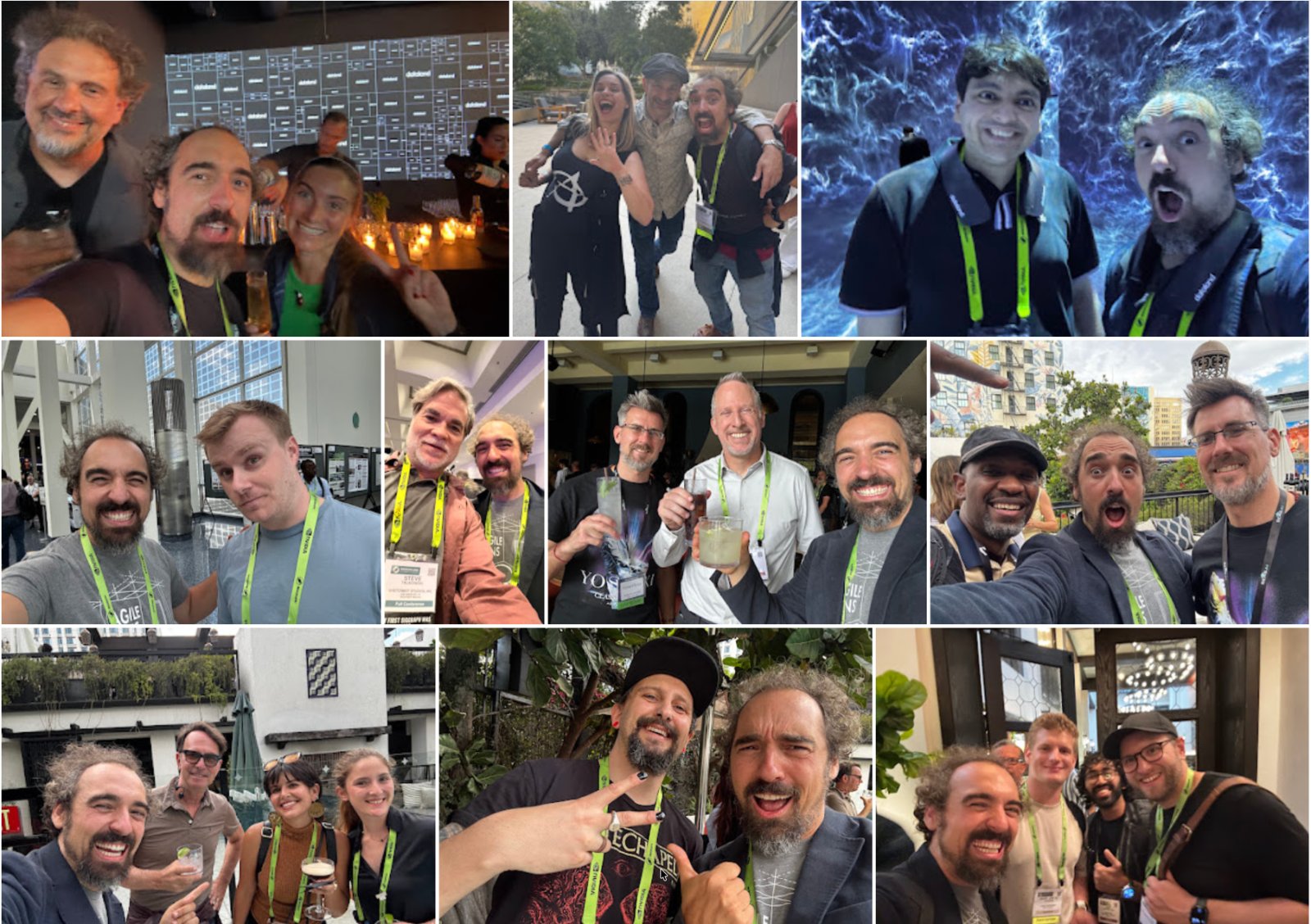 Collage of selfies with friends and colleagues at SIGGRAPH 2026 in LA